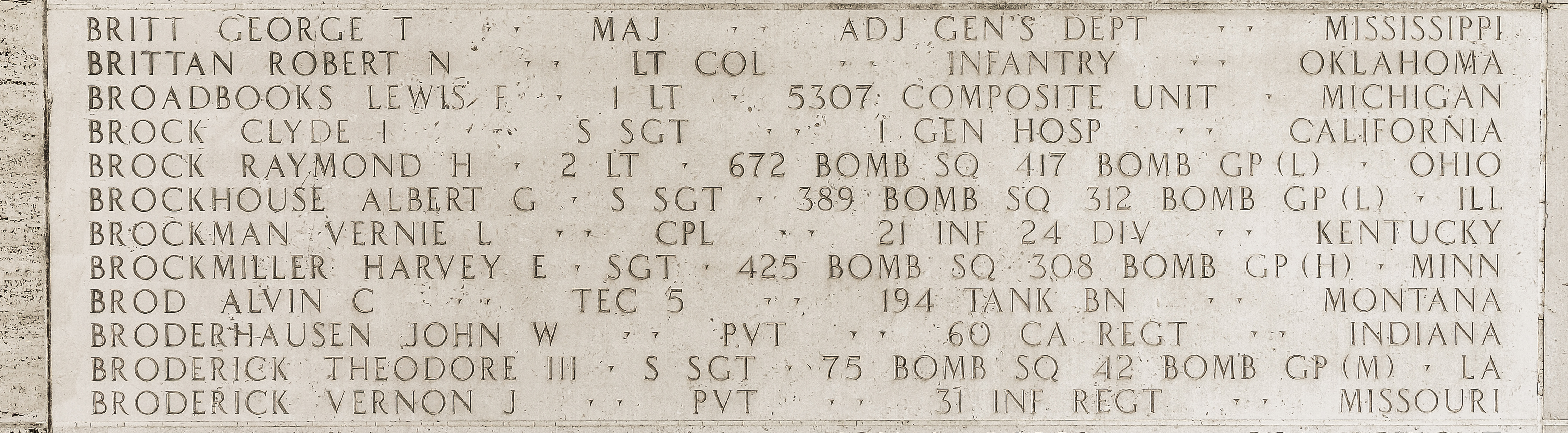 Lewis F. Broadbooks, First Lieutenant